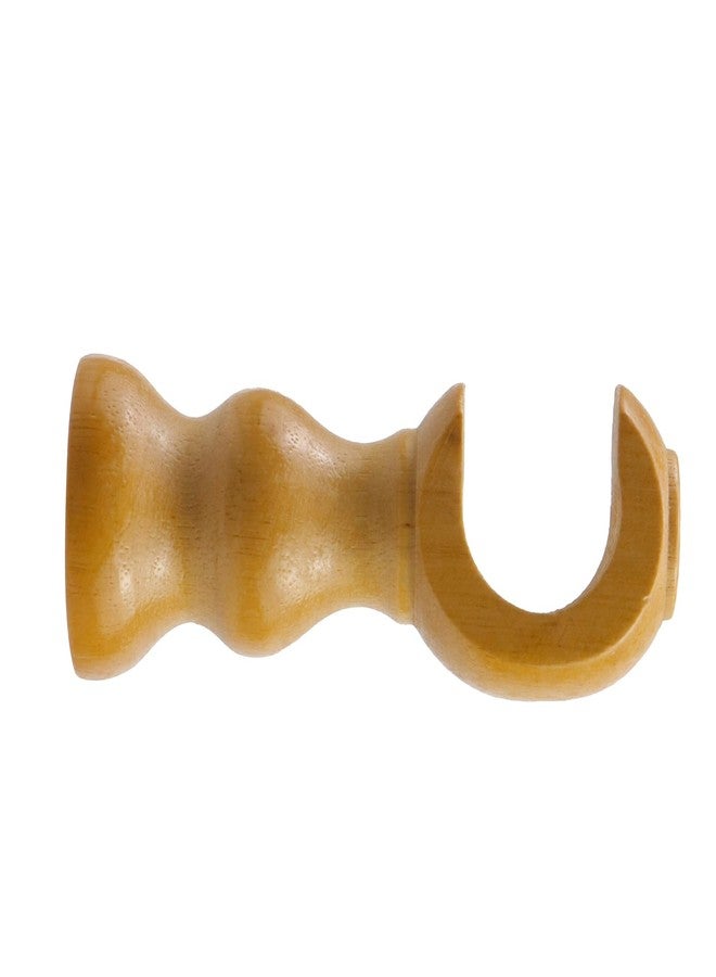 Woogim Wood Curtain Brackets Window Curtain Single Holders with Round Base for Window Hardware Rod Holders 28mm/1.1inch 2 PCS (Wood Color) - Image 5